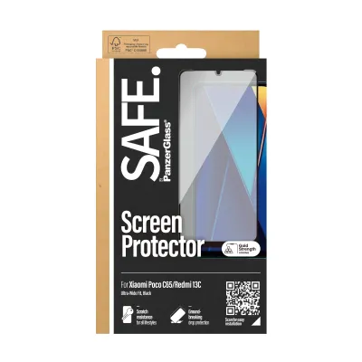 SAFE - Tvrdené sklo UWF pre Xiaomi Redmi 13C 5G, čierna