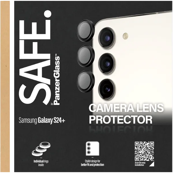 SAFE - Ochranný kryt objektívu pre Samsung Galaxy S24+, čierna