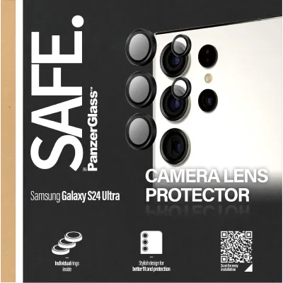 SAFE - Ochranný kryt objektívu pre Samsung Galaxy S24 Ultra, čierna