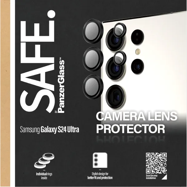 SAFE - Ochranný kryt objektívu pre Samsung Galaxy S24 Ultra, čierna