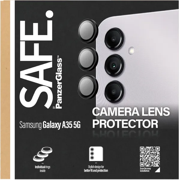 SAFE - Ochranný kryt objektívu pre Samsung Galaxy A34 5G, čierna