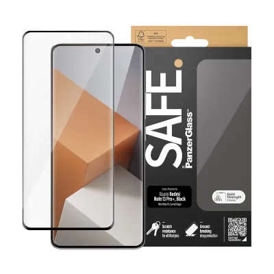 SAFE - Tvrdené sklo UWF pre Xiaomi Redmi Note 13 Pro+ 5G, čierna