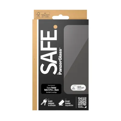 SAFE - Tvrdené sklo UWF pre Xiaomi Redmi Note 13 Pro+ 5G, čierna