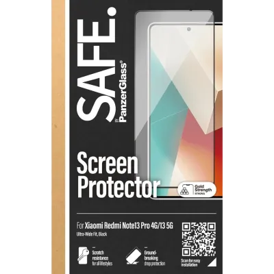 SAFE - Tvrdené sklo UWF pre Xiaomi Redmi Note 13 4G, čierna