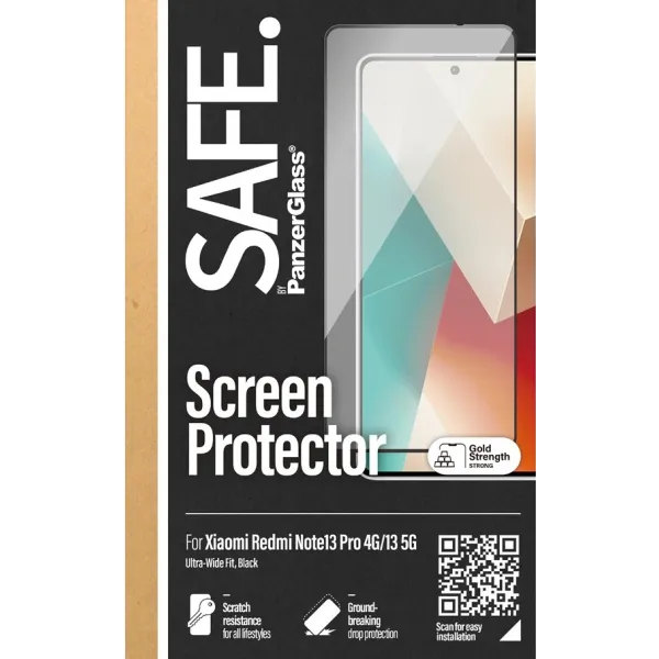 SAFE - Tvrdené sklo UWF pre Xiaomi Redmi Note 13 4G, čierna