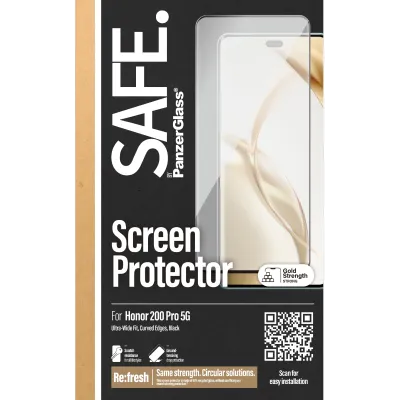 SAFE - Tvrdené sklo UWF pre Honor 200 Pro, čierna