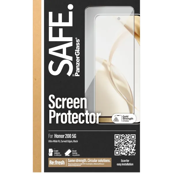 SAFE - Tvrdené sklo UWF pre Honor 200, čierna