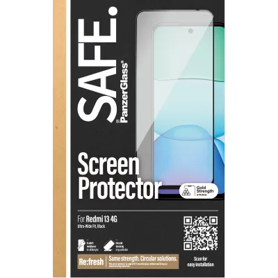 SAFE - Tvrdené sklo UWF pre Xiaomi Redmi 13 4G, čierne