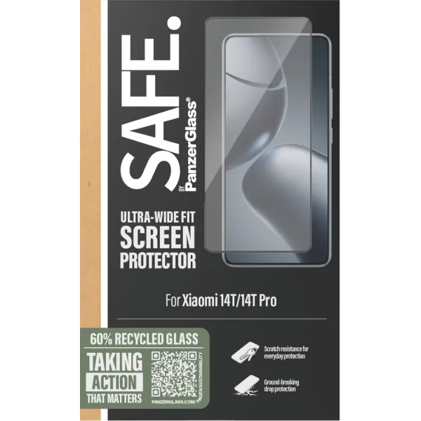 SAFE - Tvrdené sklo UWF pre Xiaomi 14T/14T Pro, čierna