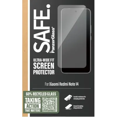 SAFE - Tvrdené sklo UWF pre Xiaomi Redmi Note 14, čierna