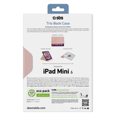 SBS - Puzdro Trio Book Pro pre iPad mini 8,3'', ružová