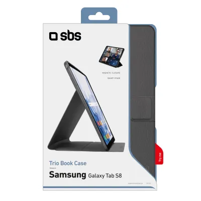 SBS - Puzdro Trio Book Pro pre Samsung Galaxy Tab S8 2022, čierna