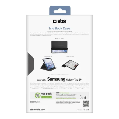 SBS - Puzdro Trio Book pre Samsung Galaxy Tab S9 2023, čierna