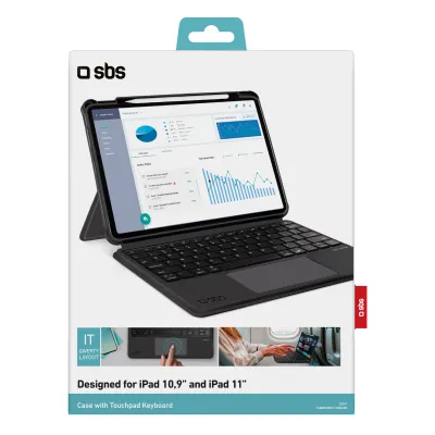 SBS - Puzdro s klávesnicou a touchpadom pre iPad 10,9''/11'', čierna