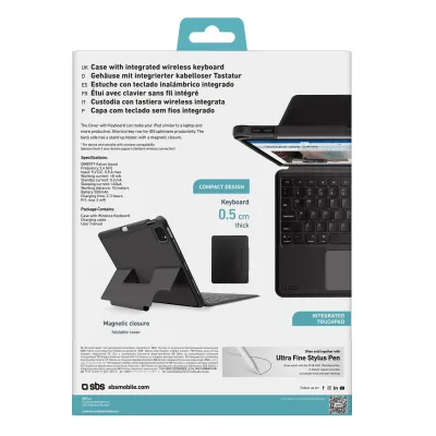 SBS - Puzdro s klávesnicou a touchpadom pre iPad 10,9''/11'', čierna