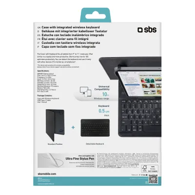 SBS - Puzdro s oddeliteľnou klávesnicou pre tablet do 11'', čierna