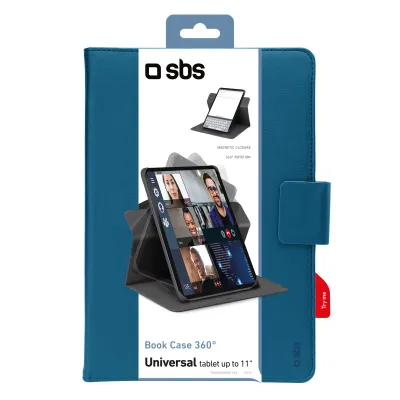 SBS - Puzdro Book Case 360° pre tablet do 11", modrá
