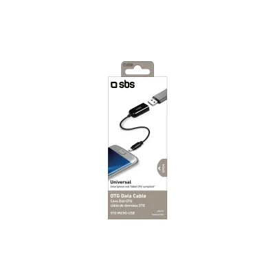 SBS - Kábel OTG Micro USB/USB-A 10 W, čierna