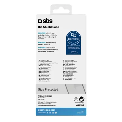 SBS - Puzdro Biomaster pre iPhone 12 mini, antibakteriálne, transparentná