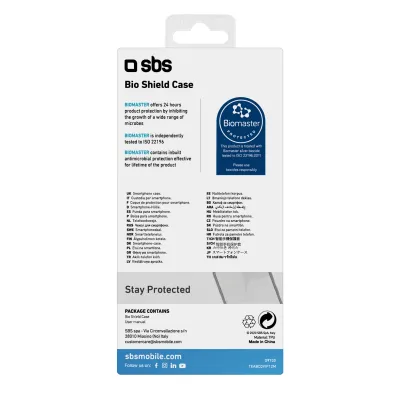 SBS - Puzdro Biomaster pre iPhone 12/12 Pro, antibakteriálne, transparentná