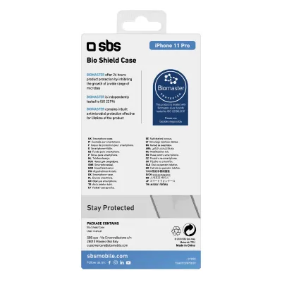 SBS - Puzdro Biomaster pre iPhone 11 Pro, antibakteriálne, transparentná