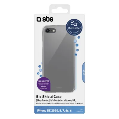SBS - Puzdro Biomaster pre iPhone SE 2020/8/7/6s/6, antibakteriálne, transparentná