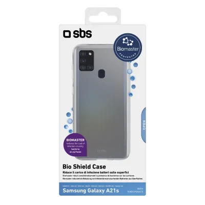 SBS - Puzdro Biomaster pre Samsung Galaxy A21s, antibakteriálne, transparentná
