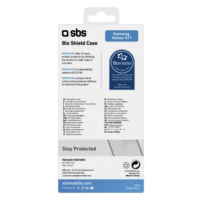 SBS - Puzdro Biomaster pre Samsung Galaxy A71, antibakteriálne, transparentná