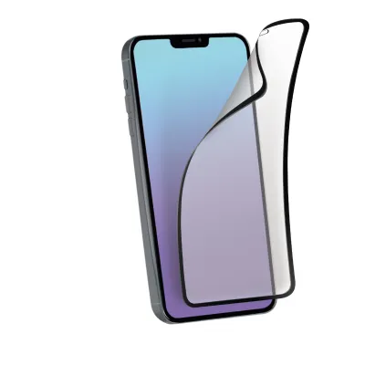 SBS - Ochranné sklo Flexy Biomaster pre iPhone 12 mini, antibakteriálne, čierna