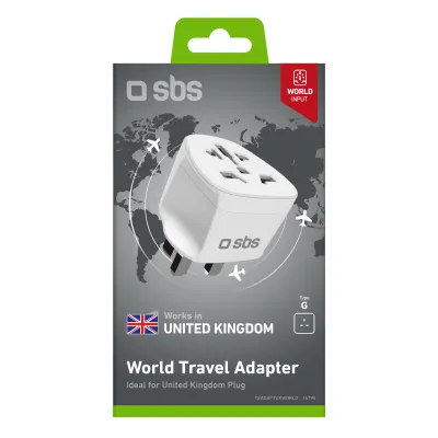 SBS - Univerzálny cestovný adaptér UK, biela