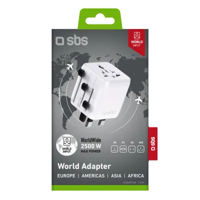 SBS - Univerzálny cestovný adaptér, biela