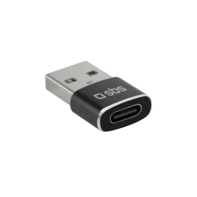 SBS - Adaptér USB-A samec/USB-C samica, čierna