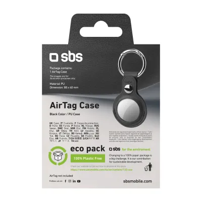 SBS - Puzdro pre AirTag, PU, čierna