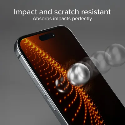 SBS - Tvrdené sklo Active Full Cover D3O s aplikátorom pre iPhone 16/15/15 Pro, číra