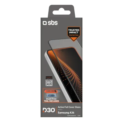 SBS - Tvrdené sklo Active Full Cover D3O s aplikátorom pre Samsung Galaxy A36, číra