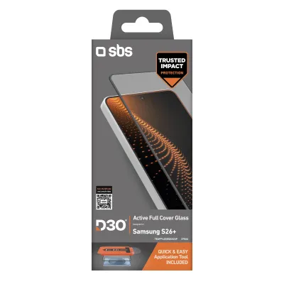 SBS - Tvrdené sklo Active Full Cover D3O s aplikátorom pre Samsung Galaxy S26+, číra