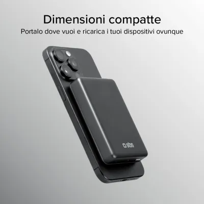 SBS - Bezdrôtová PowerBank MagSafe 10000 mAh, 20 W, SlimMag, PD, šedá