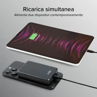 SBS - Bezdrôtová PowerBank MagSafe 10000 mAh, 20 W, SlimMag, PD, šedá