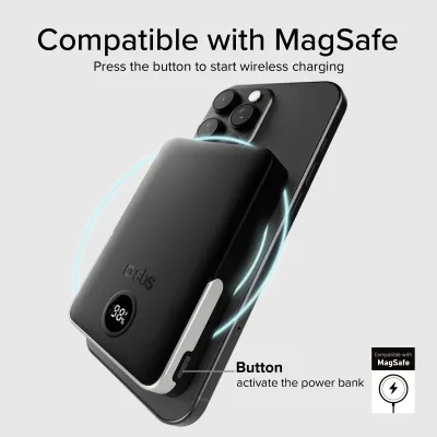SBS - PowerBank 10000 mAh 20 W, Power Delivery, Mag Stand, čierna