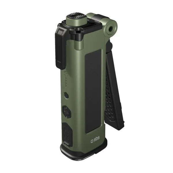 SBS - Solárna SOS PowerBank WILD gear, 3000 mAh, s baterkou, kladivom a rezačom bezpečnostných pásov, čierna