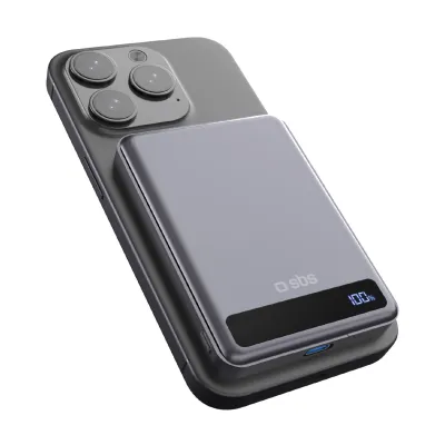 SBS - Bezdrôtová PowerBank 4100 mAh Mag, 15 W, Qi2/USB-C, čierna