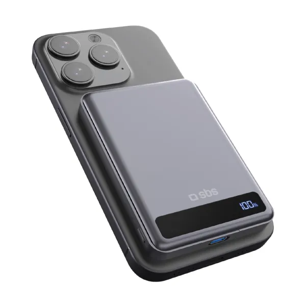 SBS - Bezdrôtová PowerBank 4100 mAh Mag, 15 W, Qi2/USB-C, čierna