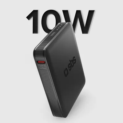 SBS - PowerBank 5000 mAh 10 W, Intelligent Charge, NanoTube, USB-C, čierna