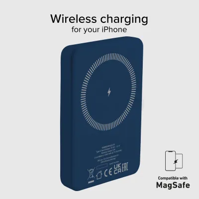 SBS - PowerBank 5000 mAh 10 W, kompatibilná s MagSafe, Mag Power, USB-C, modrá