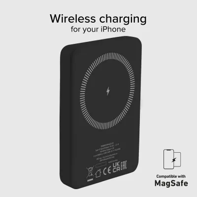 SBS - PowerBank 5000 mAh 10 W, kompatibilná s MagSafe, Mag Power, USB-C, čierna