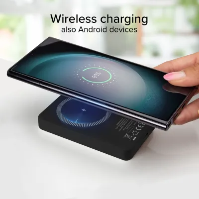 SBS - PowerBank 5000 mAh 10 W, kompatibilná s MagSafe, Mag Power, USB-C, čierna