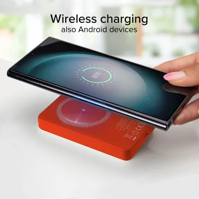 SBS - PowerBank 5000 mAh 10 W, kompatibilná s MagSafe, Mag Power, USB-C, červená