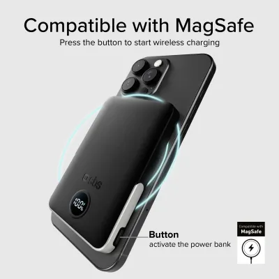 SBS - PowerBank 5000 mAh 20 W, Power Delivery, Mag Stand, čierna
