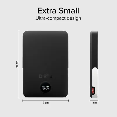 SBS - PowerBank 5000 mAh 20 W, Power Delivery, Mag Stand, čierna