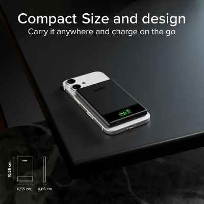 SBS - Bezdrôtová PowerBank 5000 mAh Smart Mag, MagSafe, USB-C PD 20 W, čierna